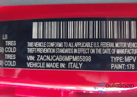 2021 Jeep Renegade Jeepster Fwd from USA, damaged, VIN ZACNJCAB6MPM65898